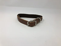 1 Inch (in) Width Fib-R-Ite Cotton Dog Collar with Genuine Leather Trim - 2