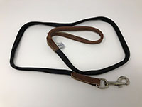 1/2 Inch (in) x 4 Feet (ft) Ribbed Cotton Dog Leash with Leather Trim - 2